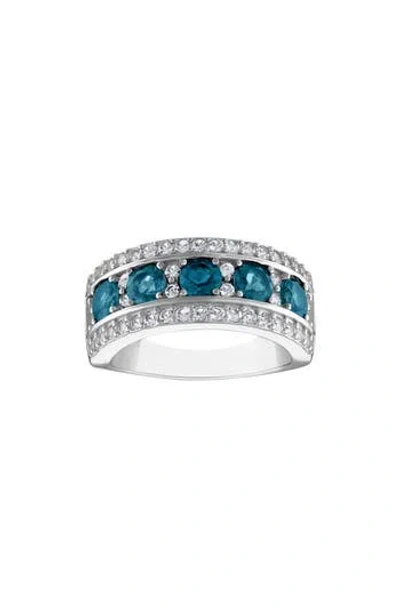 Fzn London Blue Topaz Ring In Silver/blue