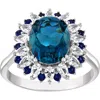 Fzn London Blue Topaz Ring In Silver/blue