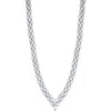 Fzn Marquise Cubic Zirconia Necklace In Silver