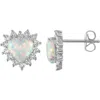 Fzn Mixed Gemstone Heart Stud Earrings In White