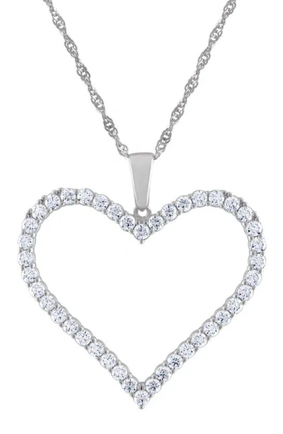 Fzn Moissanite Heart Pendant Necklace In Metallic