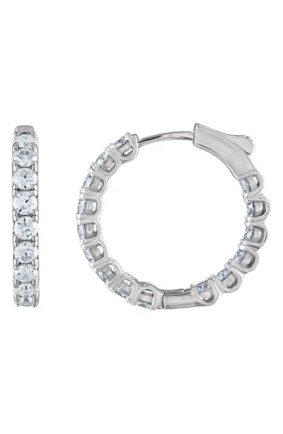 Fzn Moissanite Inside Out Hoop Earrings In Silver/white