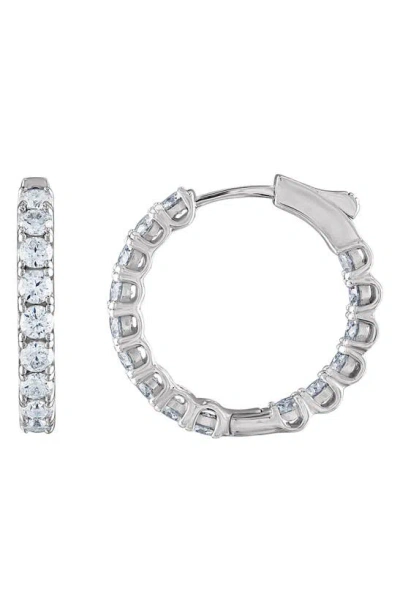 Fzn Moissanite Inside Out Hoop Earrings In Metallic