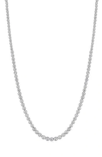 Fzn Moissanite Tennis Necklace In Silver