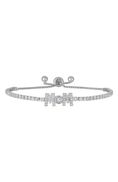 Fzn Mom Cubic Zirconia Slider Bracelet In White