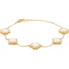 Fzn Mother-of-pearl Clover Link Bracelet In Yellow