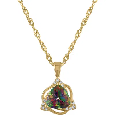 Fzn Mystic Topaz & Diamond Pendant Necklace In Yellow