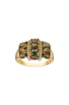 Fzn 14k Gold Over Silver Mystic Topaz & Diamond Ring In Yellow