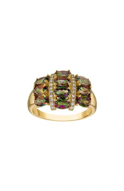 Fzn 14k Gold Over Silver Mystic Topaz & Diamond Ring In Yellow