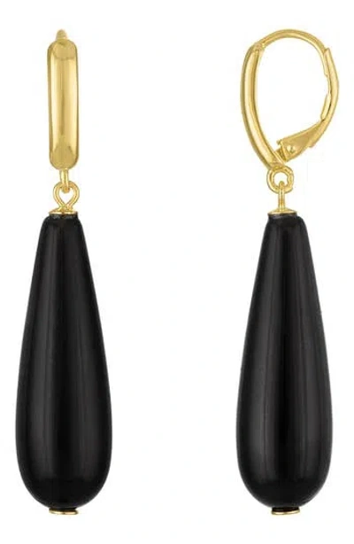Fzn Onyx Drop Earrings In Yellow
