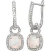 Fzn Opal & Cubic Zirconia Drop Earrings In Silver