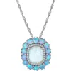 Fzn Opal & Cubic Zirconia Pendant Necklace In White