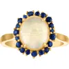 Fzn 14k Gold Over Silver Opal & Sapphire Ring In Gold/opal
