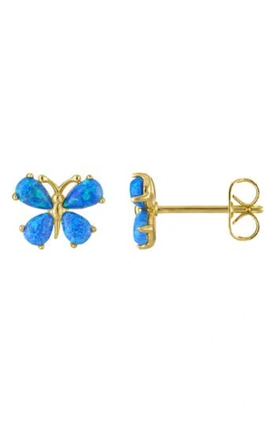 Fzn Opal Butterfly Stud Earrings In Gold