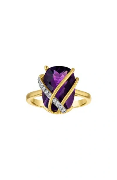 Fzn Oval Cut Amethyst Cocktail Ring In Purple