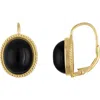 Fzn Oval Onyx Cabochon Lever Back Earrings In Yellow