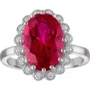 Fzn Oval Ruby & Cubic Zirconia Ring In White