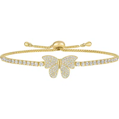 Fzn Pavé Cubic Zirconia Butterfly Slide Bracelet In Gold