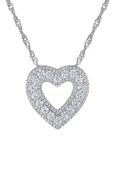 Fzn Pavé Cubic Zirconia Heart Pendant Necklace In Red
