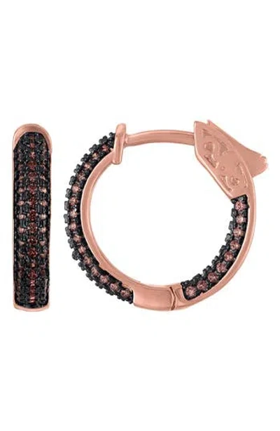Fzn Pavé Cubic Zirconia Inside Out Hoop Earrings In Multi