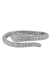 Fzn Pavé Cubic Zirconia Snake Hinged Bracelet In Silver