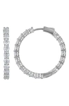 Fzn Round Cut Cubic Zirconia Hoop Earrings In Silver