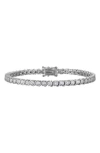 Fzn Round Cut Cubic Zirconia Tennis Bracelet In Silver