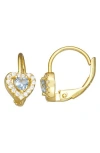Fzn Kids' 14k Gold Plated Sterling Silver Birthstone Lever Back Earrings In Aquamarine