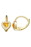 Fzn Kids' 14k Gold Plated Sterling Silver Birthstone Lever Back Earrings In Citrine