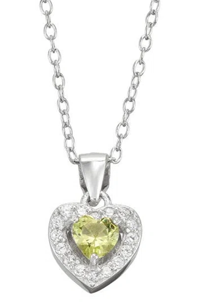Fzn Semiprecious Stone & Cz Heart Pendant Necklace In Metallic