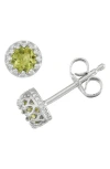 Fzn Semiprecious Stone Crown Stud Earrings In Peridot