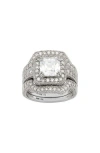 Fzn Set Of 2 Cubic Zirconia Bridal Rings In White
