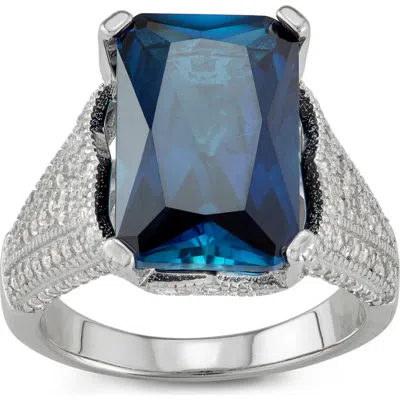Fzn Simulated Sapphire & Cubic Zirconia Ring