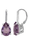 Fzn Simulated Stone Drop Earrings In Amethyst