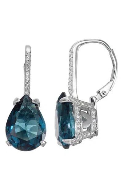 Fzn Simulated Stone Drop Earrings In London Blue Topaz
