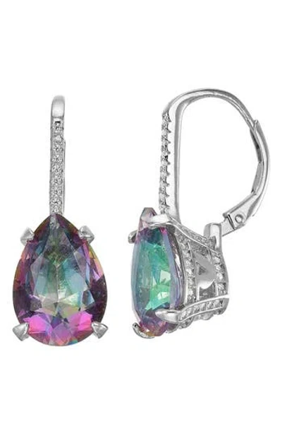 Fzn Simulated Stone Drop Earrings In Rainbow