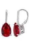 Fzn Simulated Stone Drop Earrings In Ruby
