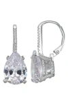 Fzn Simulated Stone Drop Earrings In White