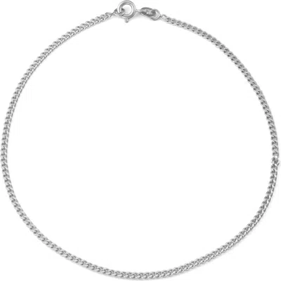 Fzn Slim Chain Anklet In White