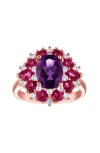Fzn Ss Amethyst Pink Topaz Ring