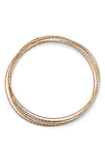 Fzn Stacked Bangle Bracelet In Gold/silver Multi