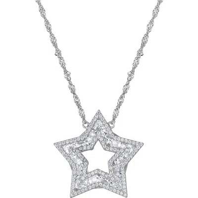 Fzn Star Cubic Zirconia Pendant Necklace In White