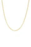Fzn Sterling Silver Adjustable Rolo Chain Necklace In Gold