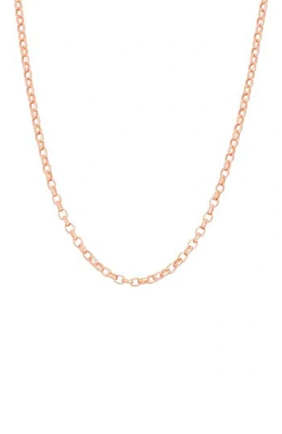 Fzn Sterling Silver Adjustable Rolo Chain Necklace In Rose Gold