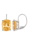 Fzn Sterling Silver Amethyst Drop Earrings In Citrine