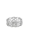 Fzn Sterling Silver Band Ring In Silver