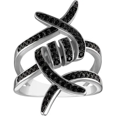 Fzn Sterling Silver Black Spinel Ring