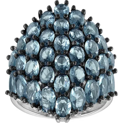 Fzn Sterling Silver Blue Topaz Cocktail Ring
