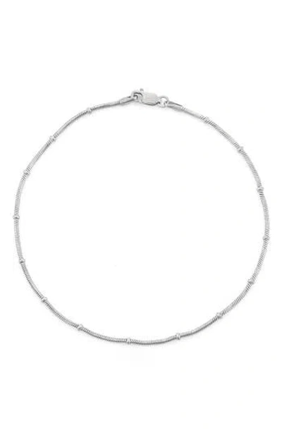 Fzn Sterling Silver Chain Anklet In Metallic