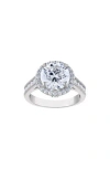 Fzn Sterling Silver Created Moissanite Engagement Ring In Silver